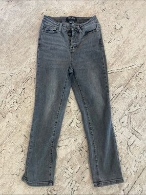 Judy Blue High-Rise Button-Fly Skinny Jeans - Charcoal Gray